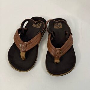 Kids Reef Little Ahi Leather Brown Sandals